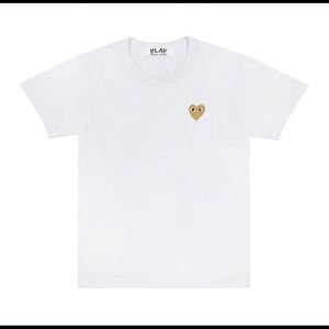 Comme Des Garçon Play Gold Heart T shirt